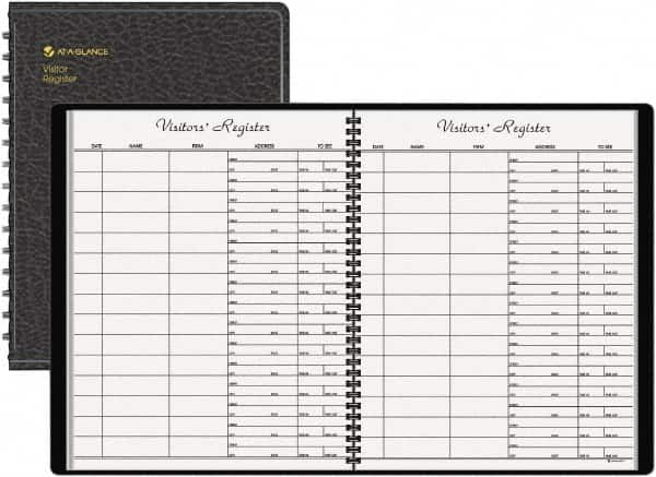 AT-A-GLANCE - 60 Sheet, 8-1/2 x 11", Register Book - Black - Americas Tooling