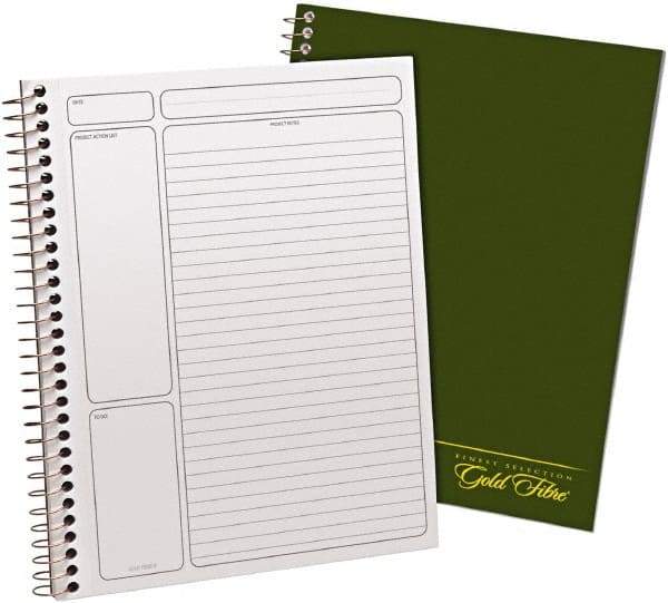 AMPAD - 84 Sheet, 9-1/2 x 7-1/4", Planner Spiral Bound Notebook - Green - Americas Tooling