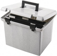 Pendaflex - 1 Compartment, 13 Inch Wide x 14 Inch Deep x 10 Inch High, Portable File Box - Plastic, Granite - Americas Tooling