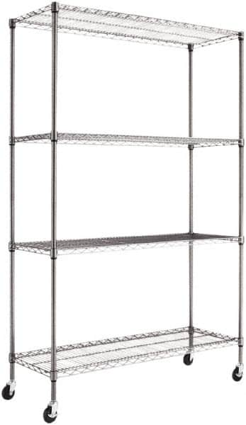 ALERA - 4 Shelf Wire Shelving Unit - 18" Deep x 72" High, - Americas Tooling