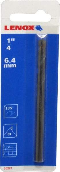 Lenox - 1/4" Pin Diam, 4" Long Carbide-Tipped Pilot Drill - 9/16 to 1-3/16" Tool Diam Compatibility, Compatible with Hole Cutters - Americas Tooling