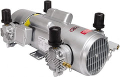 Gast - 2 hp, 11 CFM, 100 Max psi Piston Compressor Pump - 220 to 440/380 to 440 & 230/460 Volt, 21.58" Long x 12.36" Wide x 8.35" High - Americas Tooling