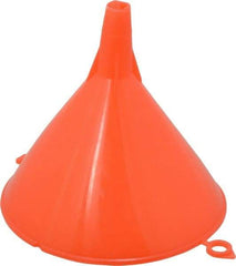 PRO-LUBE - 8 oz Capacity Plastic Funnel - 4-1/2" Mouth OD, 1/2" Tip OD, Straight Spout, Red - Americas Tooling