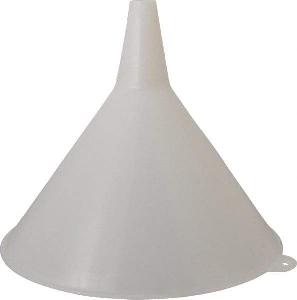 PRO-LUBE - 48 oz Capacity Plastic Funnel - 8" Mouth OD, 1" Tip OD, Straight Spout, White - Americas Tooling