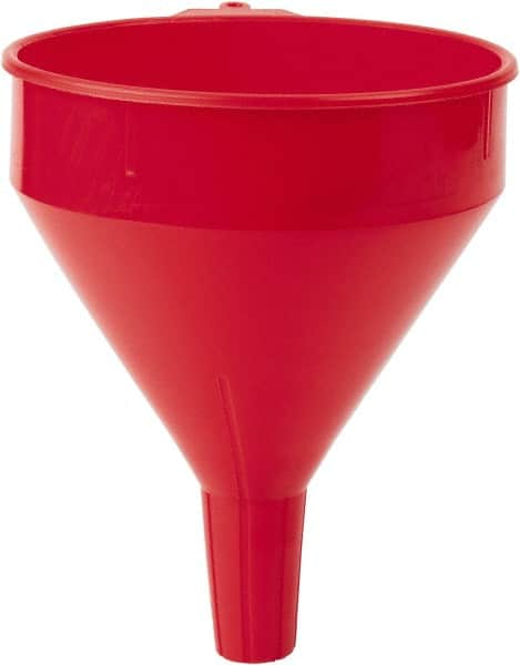 PRO-LUBE - 2 Qt Capacity Polyethylene Funnel - 7" Mouth OD, 1" Tip OD, Straight Spout, Red - Americas Tooling