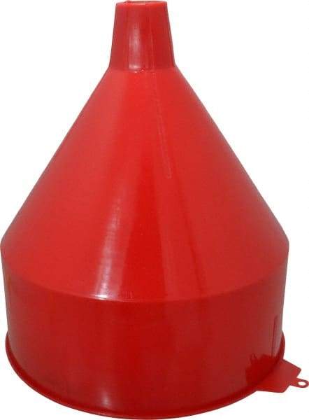 PRO-LUBE - 6 Qt Capacity Polyethylene Funnel - 9" Mouth OD, 1-1/2" Tip OD, Straight Spout, Red - Americas Tooling