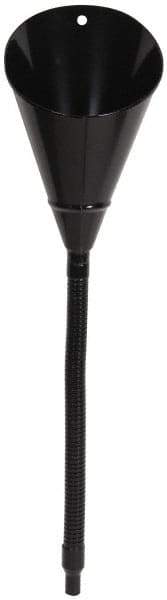 Value Collection - 2 Qt Capacity Steel Funnel - 1/2" Tip OD, 17" Flexible Spout, Black - Americas Tooling