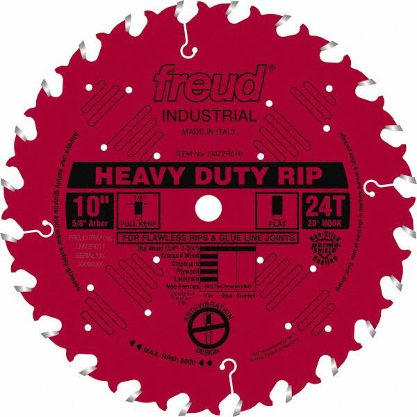 Freud - 10" Diam, 5/8" Arbor Hole Diam, 24 Tooth Wet & Dry Cut Saw Blade - Carbide-Tipped, Standard Round Arbor - Americas Tooling