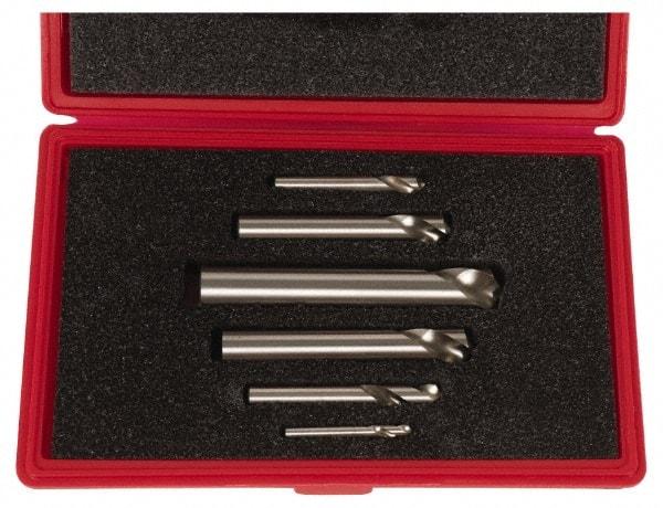 Cleveland - 1/4 to 1 Inch Body Diameter, 120° Point Angle, Spotting Drill Set - Bright Finish, High Speed Steel, Includes Six Spotting Drills - Americas Tooling