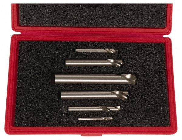 Cleveland - 6 Piece 90° 1/4 to 1" Spotting Drill Set - Americas Tooling