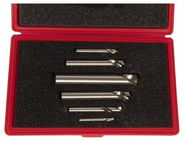 Cleveland - 1/4 to 1 Inch Body Diameter, 120° Point Angle, Spotting Drill Set - Series 2646, Gold Finish, Cobalt, Includes Six Spotting Drills - Americas Tooling