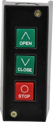 Value Collection - 3 Operator, Pushbutton Control Station - Open-Close-Stop (Legend), Momentary Switch, NO/NC Contact, NEMA 1 - Americas Tooling