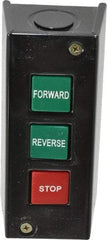 Value Collection - 3 Operator, Pushbutton Control Station - Forward-Reverse-Stop (Legend), Momentary Switch, NO/NC Contact, NEMA 1 - Americas Tooling