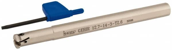 Iscar - GEHI, Internal, Right Hand, 0.102" Max Depth of Cut, 0.095 to 1/8" Groove Width, Indexable Grooving Tool Holder - GEMI.., GEPI.. Insert Compatibility, 1/2" Shank Width, 6" OAL, Through Coolant - Americas Tooling