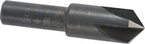 Cleveland - 1/2" Head Diam, 3/8" Shank Diam, 4 Flute 100° High Speed Steel Countersink - Oxide Finish, 1-27/32" OAL, Single End, Straight Shank, Right Hand Cut - Americas Tooling