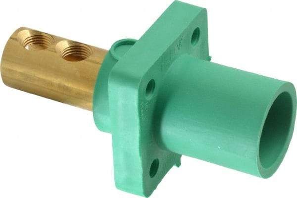 Leviton - 3R NEMA Rated, 600 Volt, 400 Amp, 1/0 to 4/0 AWG, Male, Double Set Screw, Panel Receptacle - 4-1/2 Inch Long, Green - Americas Tooling