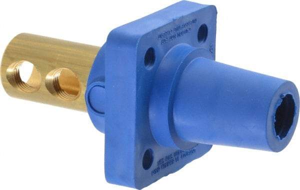 Leviton - 3R NEMA Rated, 600 Volt, 400 Amp, 1/0 to 4/0 AWG, Female, Double Set Screw, Panel Receptacle - 4-1/2 Inch Long, Blue - Americas Tooling