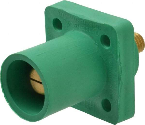 Leviton - 3R NEMA Rated, 600 Volt, 400 Amp, 2 to 4/0 AWG, Male, Threaded Stud, Panel Receptacle - 2.72 Inch Long, Green - Americas Tooling