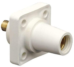 Leviton - 3R NEMA Rated, 600 Volt, 400 Amp, 2 to 4/0 AWG, Female, Threaded Stud, Panel Receptacle - 3.56 Inch Long, White - Americas Tooling