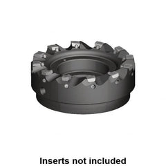 Kennametal - 9 Inserts, 80mm Cut Diam, 27mm Arbor Diam, 1mm Max Depth of Cut, Indexable Square-Shoulder Face Mill - 0/90° Lead Angle, 50mm High, MDHX 1004.. Insert Compatibility, Series Fix-Perfect - Americas Tooling