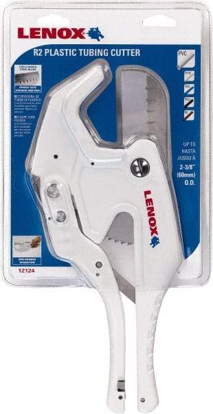 Lenox - 3/8" to 2" Pipe Capacity, Tube Cutter - Cuts Plastic, Rubber, PVC, CPVC - Americas Tooling