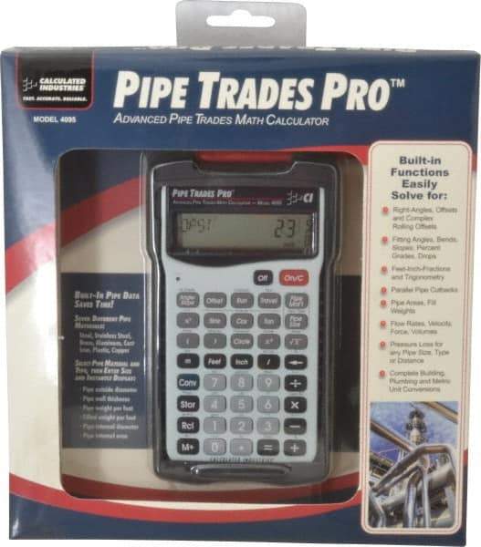 Calculated Industries - 58 Function Pipe Trades Industrial Calculator - 5.6299 Inch Long x 3 Inch Wide - Americas Tooling