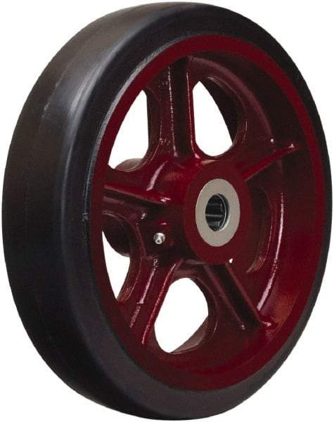 Hamilton - 12 Inch Diameter x 2-1/2 Inch Wide, Rubber on Cast Iron Caster Wheel - 900 Lb. Capacity, 3-1/4 Inch Hub Length, 3/4 Inch Axle Diameter, Tapered Roller Bearing - Americas Tooling