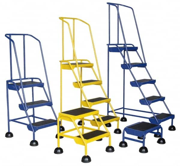 Vestil - 66" 4 Step Ladder - 300 Lb Capacity, 38-1/2" Platform Height, 20" Base Width x 35" Base Depth, Rubber Matted - Americas Tooling