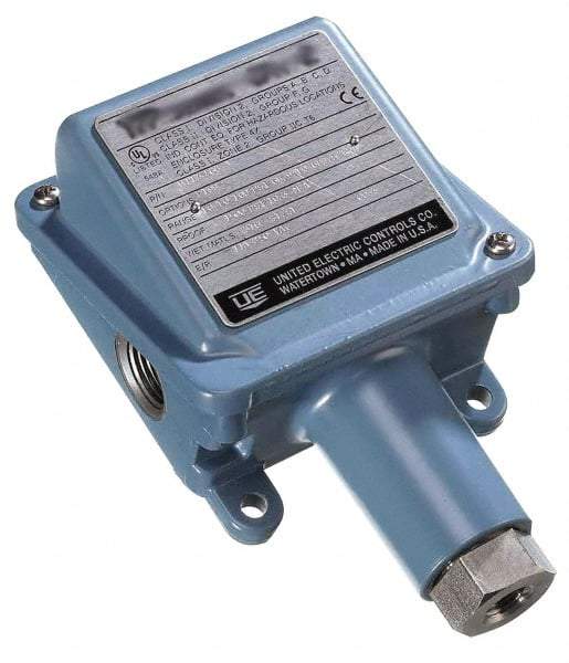 United Electric Controls - 20 to 500 PSI Adjustable Range, 1,500 Max psi, General Purpose Diaphragm - 1/2 NPTF - Americas Tooling