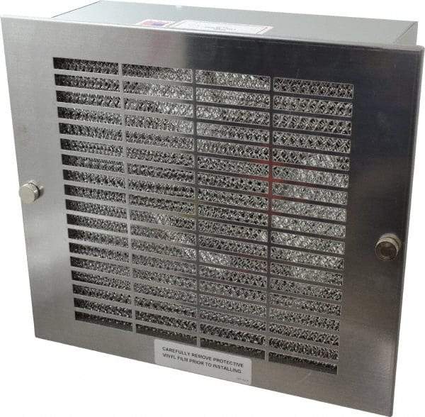 Cooper B-Line - 550 CFM, 1,600 RPM, Enclosure Cooling Fan Package - 13 Inch Wide x 4-9/16 Inch Deep x 11-5/8 Inch High, 60 W, 115 VAC, Stainless Steel Grill, Steel Enclosure - Americas Tooling