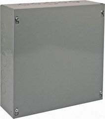 Cooper B-Line - Steel Junction Box Enclosure Screw Flat Cover - NEMA 1, 12" Wide x 12" High x 4" Deep - Americas Tooling