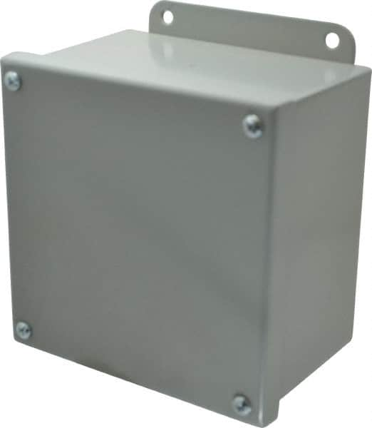 Cooper B-Line - Steel Standard Enclosure Screw Flat Cover - NEMA 12, 13, 6" Wide x 6" High x 4" Deep, Dirt-tight & Dust-tight - Americas Tooling