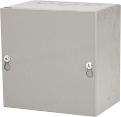 Cooper B-Line - Steel Junction Box Enclosure Screw Flat Cover - NEMA 1, 6" Wide x 6" High x 4" Deep - Americas Tooling