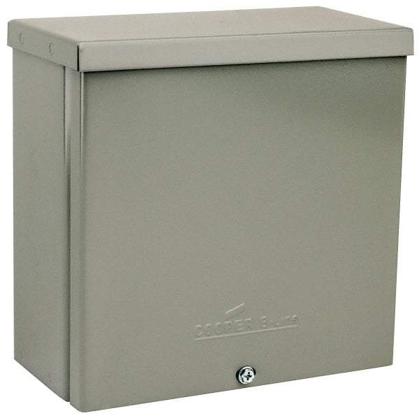 Cooper B-Line - Steel Junction Box Enclosure Screw Flat Cover - NEMA 3R, 8" Wide x 8" High x 4" Deep, Rainproof - Americas Tooling