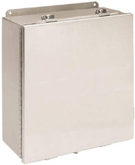 Cooper B-Line - Stainless Steel Standard Enclosure Hinge Flat Cover - NEMA 4, 12, 13, 3RX, 4X, 8" Wide x 10" High x 4" Deep, Corrosion Resistant, Dust-tight, Rainproof & Watertight - Americas Tooling