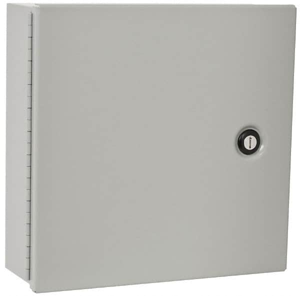 Cooper B-Line - Steel Standard Enclosure Hinge Flat Cover - NEMA 1, 12" Wide x 12" High x 4" Deep - Americas Tooling