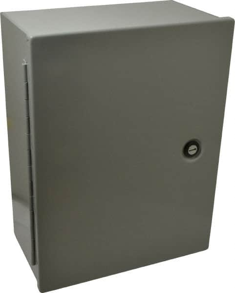 Cooper B-Line - Steel Standard Enclosure Hinge Flat Cover - NEMA 1, 12" Wide x 16" High x 6-5/8" Deep - Americas Tooling