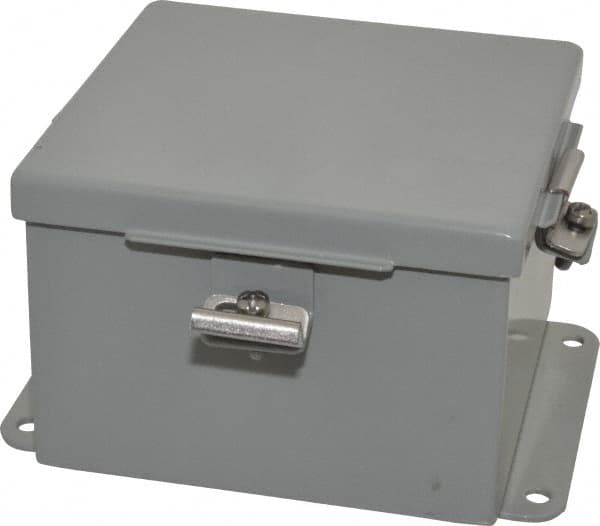 Cooper B-Line - Steel Standard Enclosure Hinge Flat Cover - NEMA 4, 12, 13, 6" Wide x 6" High x 4" Deep, Rainproof & Watertight - Americas Tooling