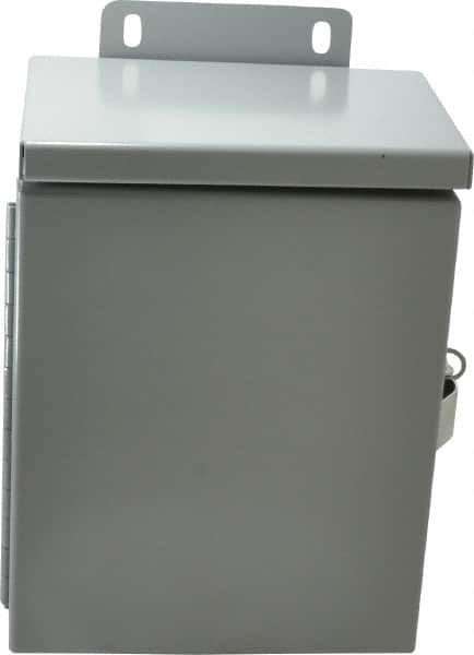 Cooper B-Line - Steel Junction Box Enclosure Hinge Flat Cover - NEMA 3R, 6" Wide x 8" High x 4" Deep, Rainproof - Americas Tooling