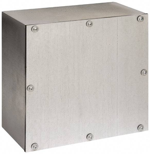 Cooper B-Line - Steel Junction Box Enclosure Screw Flat Cover - NEMA 3, 12, 12" Wide x 12" High x 6" Deep, Rainproof - Americas Tooling