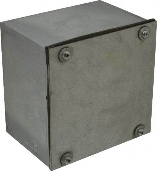 Cooper B-Line - Steel Junction Box Enclosure Screw Flat Cover - NEMA 3, 12, 6" Wide x 6" High x 4" Deep, Dust-tight & Rainproof - Americas Tooling