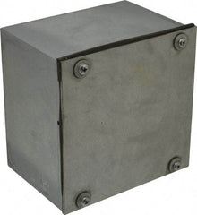 Cooper B-Line - Steel Junction Box Enclosure Screw Flat Cover - NEMA 3, 12, 6" Wide x 6" High x 4" Deep, Dust-tight & Rainproof - Americas Tooling