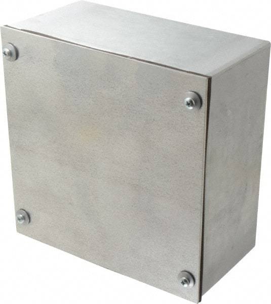 Cooper B-Line - Steel Junction Box Enclosure Screw Flat Cover - NEMA 3, 12, 8" Wide x 8" High x 4" Deep, Dust-tight & Rainproof - Americas Tooling