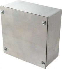 Cooper B-Line - Steel Junction Box Enclosure Screw Flat Cover - NEMA 3, 12, 8" Wide x 8" High x 4" Deep, Dust-tight & Rainproof - Americas Tooling