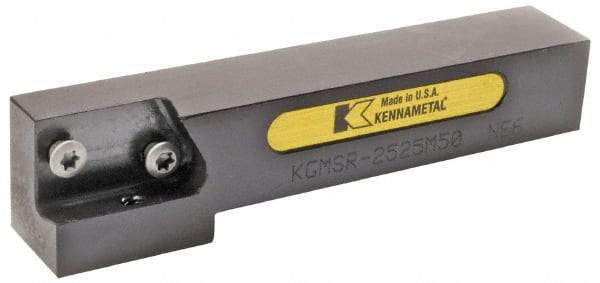 Kennametal - KGMS, Left Hand, Indexable Grooving Tool Holder - 32mm Shank Height, 32mm Shank Width, 158.75mm OAL - Americas Tooling