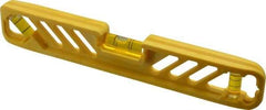 Empire Level - Magnetic 9" Long 3 Vial Torpedo Level - Polycast, Yellow, 1 45°, 1 Level & 1 Plumb Vials - Americas Tooling