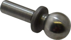 Gibraltar - 1/4" Ball Diam, 1/8" Shank Diam, Steel Inspection Tooling Ball - Slip-Fit Shank, 9/16" Ball Center to Shank Bottom, 0.2" Ball Center to Shoulder Bottom, with Shoulder - Americas Tooling