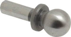 Gibraltar - 1/4" Ball Diam, 1/8" Shank Diam, Steel Inspection Tooling Ball - Press-Fit Shank, 9/16" Ball Center to Shank Bottom, 0.2" Ball Center to Shoulder Bottom, with Shoulder - Americas Tooling