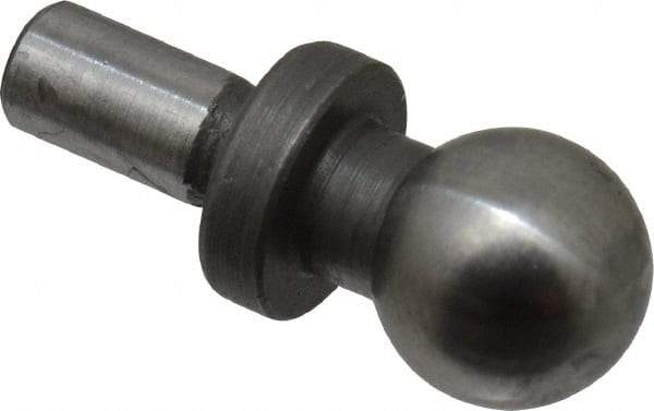 Gibraltar - 6mm Ball Diam, 3mm Shank Diam, Steel Inspection Tooling Ball - Press-Fit Shank, 12mm Ball Center to Shank Bottom, 6mm Ball Center to Shoulder Bottom, with Shoulder - Americas Tooling