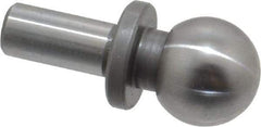 Gibraltar - 1/2" Ball Diam, 1/4" Shank Diam, Steel Inspection Tooling Ball - Slip-Fit Shank, 15/16" Ball Center to Shank Bottom, 0.4" Ball Center to Shoulder Bottom, with Shoulder - Americas Tooling